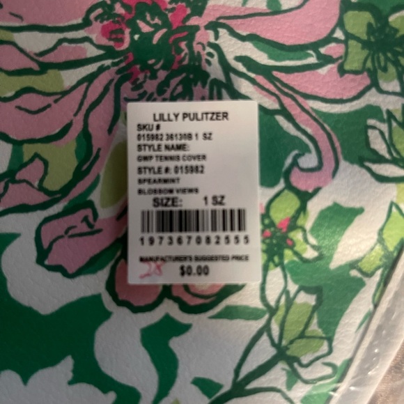 NWT Lilly Pulitzer Tennis Racket Cover Spearmint Blossom Views Paddle cover - Picture 6 of 8